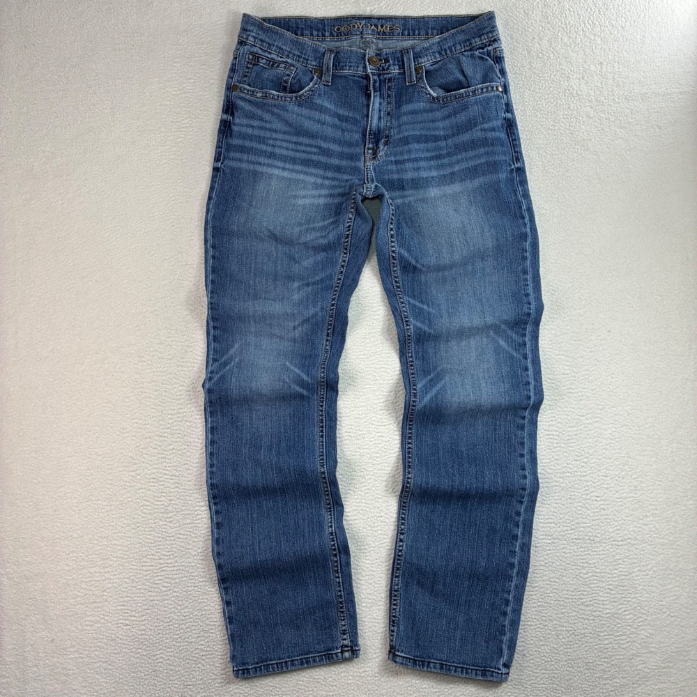Cody James Jeans Men 33x34 Blue Faded Whiskered Straight Bootcut Western Cowboy